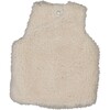 Fuzzy Vest, Ecru - Vests - 2