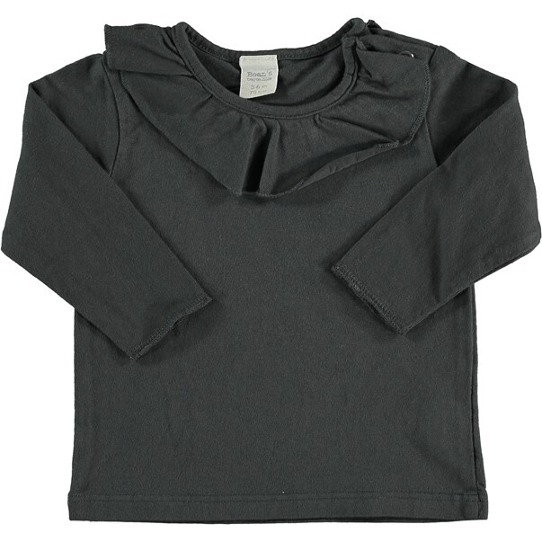 Ruffle Collar Shirt, Anthracite