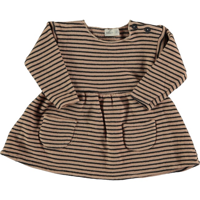 Striped Terry Dress, Nude - Dresses - 1