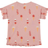 Ice Cream Cones Print Short Sleeve T-Shirt, Pink - T-Shirts - 2