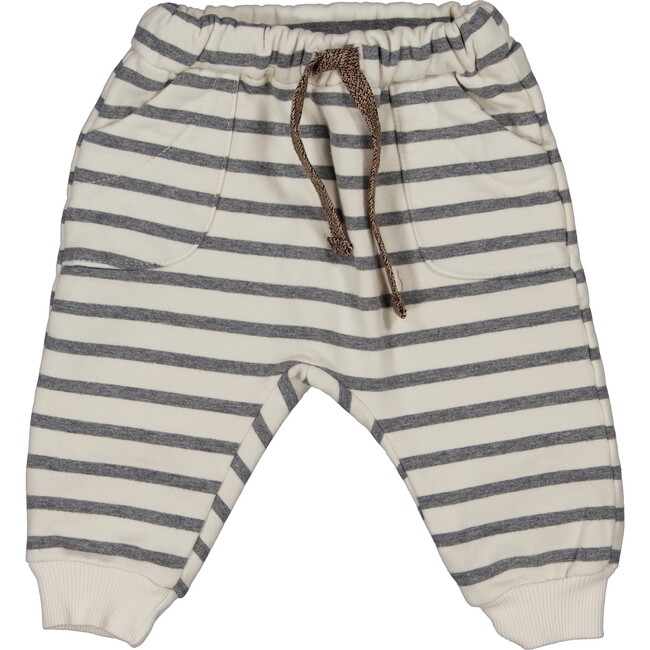 Striped Joggers, Ecru