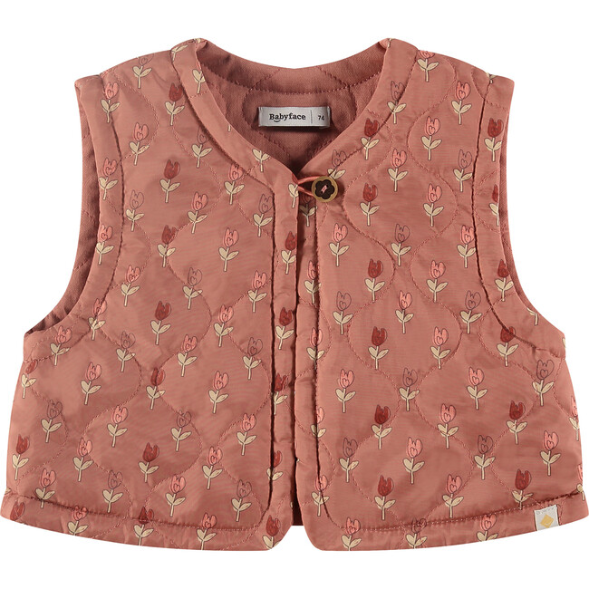 Floral Print Sleeveless Vest, Pink Blossom