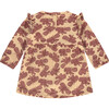 Dragonfly Print Round Neck Long Sleeve Dress, Vanilla - Dresses - 2
