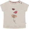 Butterfly Print Round Neck Short Sleeve T-Shirt, Ivory - T-Shirts - 1 - thumbnail