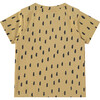 Dotted Round Neck Short Sleeve T-Shirt, Mustard Ochre & Black - T-Shirts - 2