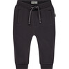 Baby Boy Slim Fit Drawstring Sweatpants, Dark Grey - Sweatpants - 1 - thumbnail