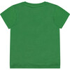 Bird Print Round Neck Short Sleeve T-Shirt, Grass Green - T-Shirts - 2