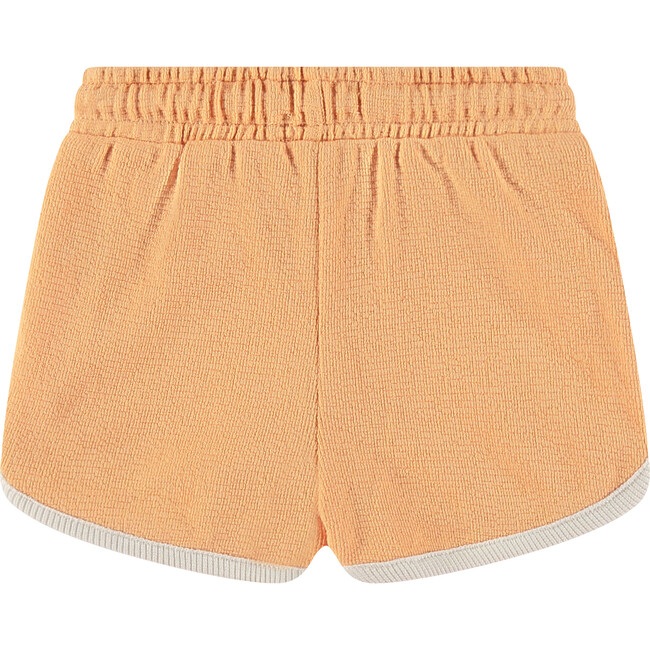 Baby Girl French Terry Drawstring Shorts, Cantaloupe Orange