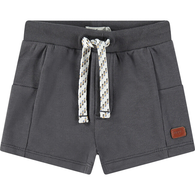 Baby Boy Elastic Drawstring Waist Sweatshorts, Dark Grey