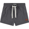 Baby Boy Elastic Drawstring Waist Sweatshorts, Dark Grey - Shorts - 1 - thumbnail