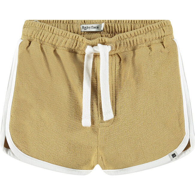 French Terry Drawstring Shorts, Mustard Ochre