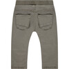 Baby Boy Elastic Waist Slim Fit Pants, Elephant Grey - Pants - 2