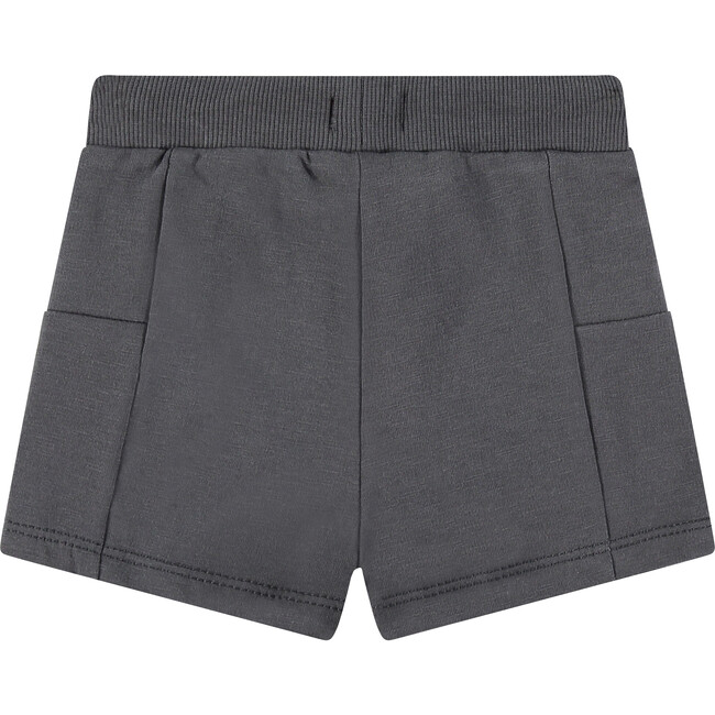 Baby Boy Elastic Drawstring Waist Sweatshorts, Dark Grey - Shorts - 2