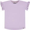 Ruffled Sleeve T-Shirt, Lilac - T-Shirts - 1 - thumbnail