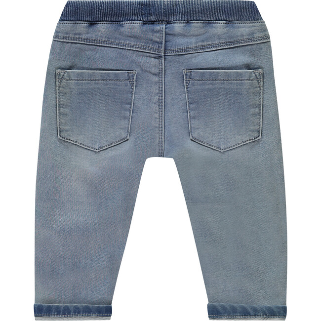 Baby Boy Cuffed Waist Denim Jeans, Light Blue - Jeans - 2