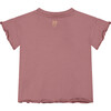 Flower Print Short Sleeve T-Shirt, Mauve Pink - T-Shirts - 2
