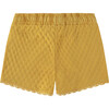 Scalloped Lace Trim Shorts, Yellow - Shorts - 2