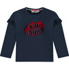 Crew Neck Long Sleeve Pullover T-Shirt, Navy - T-Shirts - 1 - thumbnail