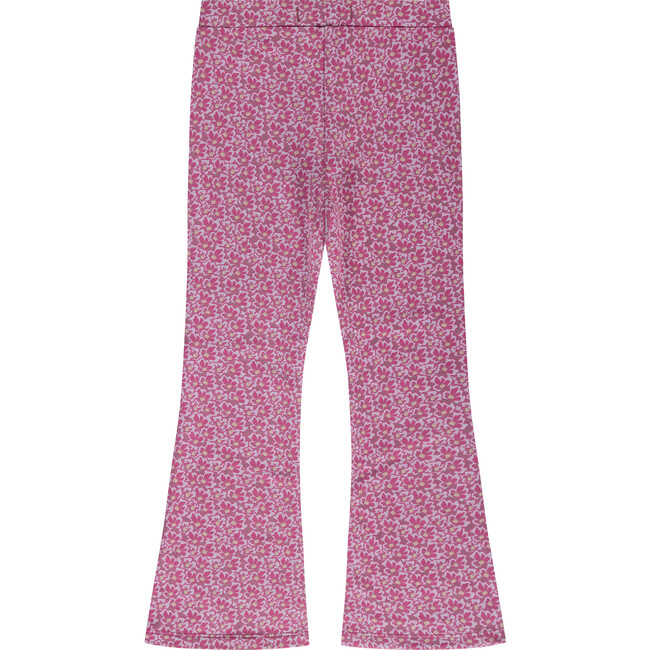 Floral Flare Leggings, Purple - Leggings - 2