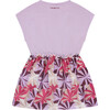 Mixed Media Dress, Purple Palm Trees - Dresses - 2
