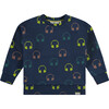 Headphone Print Crew Neck Pullover Sweatshirt, Multicolors - Sweatshirts - 1 - thumbnail