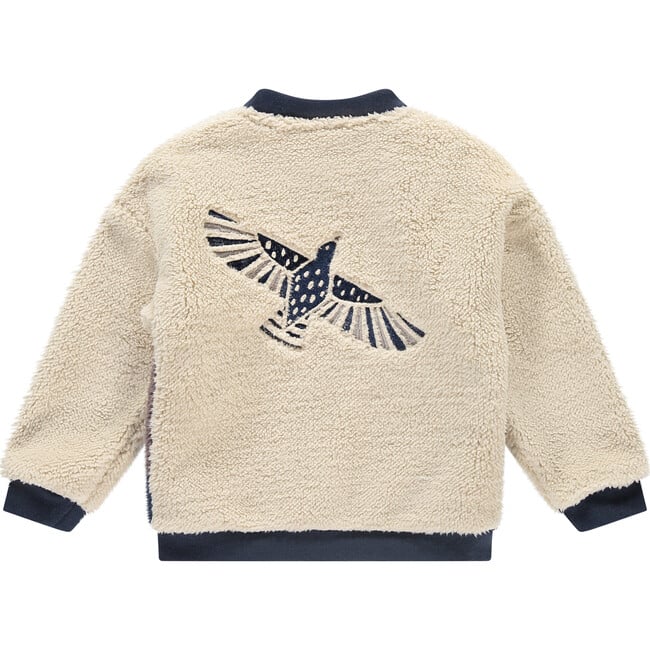 Fuzzy Sherba Zipper Bomber Cardigan, Multicolors