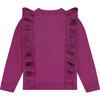 Knit Ruffle Cardigan, Magenta Purple - Cardigans - 2
