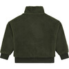 Fuzz Sherpa Quarted-Zipped Pull-Over Sweater, Forest Green & Turquoise Blue - Sweaters - 2 - thumbnail