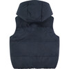 Reversible Solid & Checkered Pattern Winter Vest, Navy & Multicolors - Vests - 4