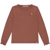 Ribbed Lettuce Edge Long Sleeve T-Shirt, Canyon - T-Shirts - 1 - thumbnail