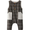 Plaid Onesie, Grey - Onesies - 1 - thumbnail