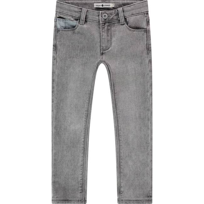 Straight Leg Denim Pant, Grey - Jeans - 1