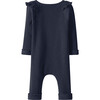 Ruffle Jumpsuit, Navy - Rompers - 2