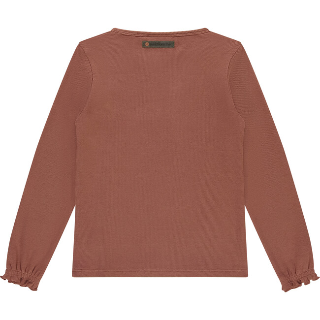 Ribbed Lettuce Edge Long Sleeve T-Shirt, Canyon - T-Shirts - 2