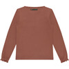 Ribbed Lettuce Edge Long Sleeve T-Shirt, Canyon - T-Shirts - 2