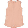 Ruffle Hem Sleeveless Romper, Pink - Rompers - 1 - thumbnail
