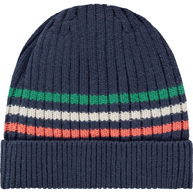 Rib Knit Stripped Beanie, Multicolors