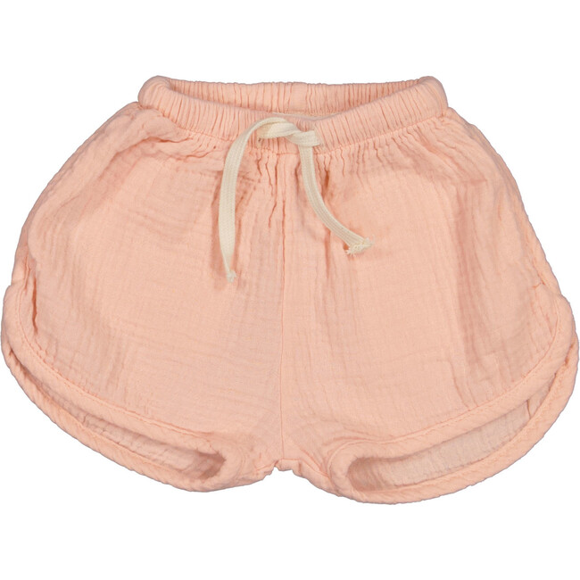 Curved Hem Drawstring Shorts, Pink