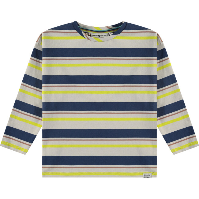 Striped Long Sleeve Pullover T-Shirt, Multicolors