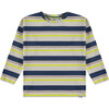 Striped Long Sleeve Pullover T-Shirt, Multicolors - T-Shirts - 1 - thumbnail