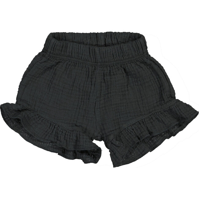 Ruffle Hem Shorts, Charcoal