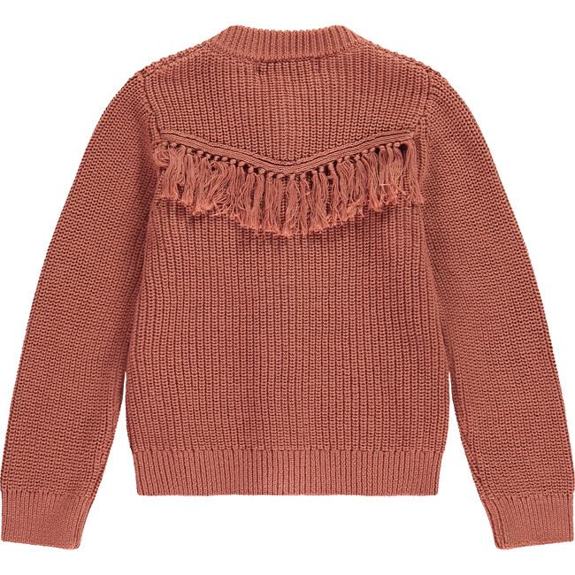 Rib Knit Tassel Cardigan, Coral