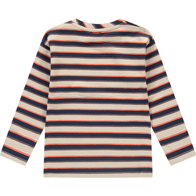 Striped Textured Long Sleeve T-Shirt, Multicolors