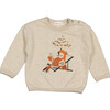 Lounging Parrot Print Sweatshirt, Sand - Sweatshirts - 1 - thumbnail