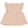 Striped Short Sleeve Dress, Brick & Cream - Dresses - 2