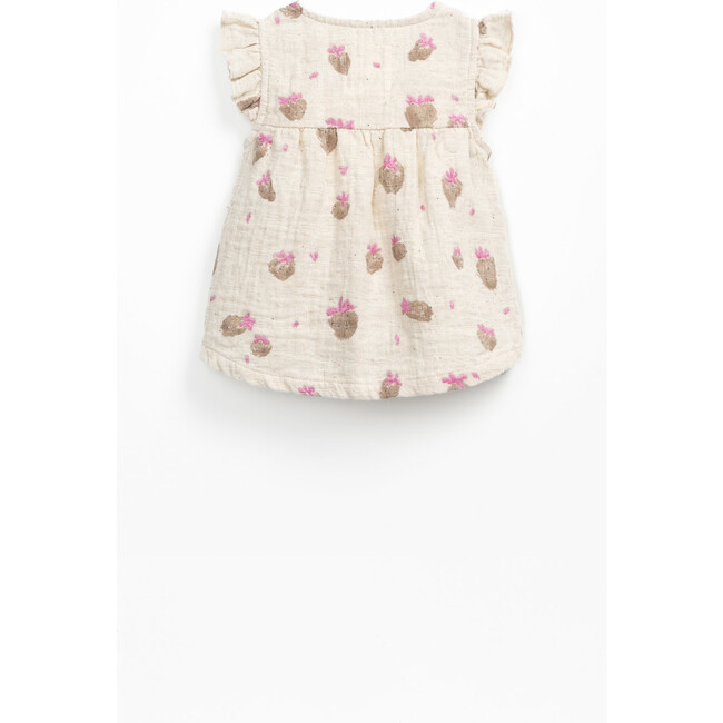 Strawberry Print Tunic, Beige - Blouses - 2