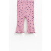 Ribbed Pear Print Leggings, Pink - Leggings - 1 - thumbnail