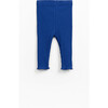 Ribbed Leggings, Blue - Leggings - 1 - thumbnail