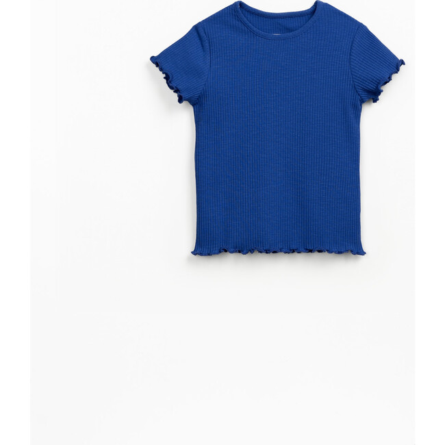 Ribbed Cap Sleeve Tee, Blue