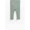 Ribbed Leggings, Green - Leggings - 2